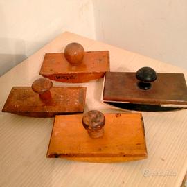 4 tamponi per inchiostro in legno 