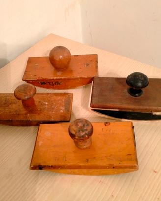 4 tamponi per inchiostro in legno 