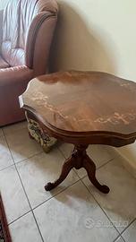 Tavolino da Salotto Classico Intarsiato Tre Piedi
