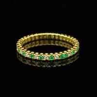 VERETTA GIRODITO ORO 18KT DIAMANTI 0.47CT SMERALDI