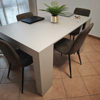 TAVOLO CONSOLLE ALLUNGABILE 10 POSTI GRIGIO PERLA