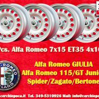 4 pz. cerchi Alfa Romeo GTA 7x15 ET35 105 Berlina