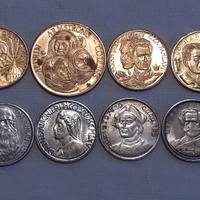 8 monete commemorative personaggi storici