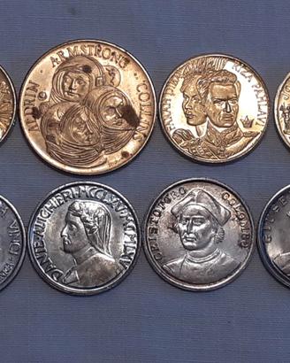 8 monete commemorative personaggi storici
