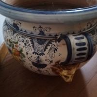 Portavaso grande dipinto manifattura umbra