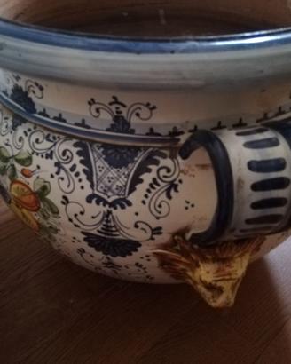 Portavaso grande dipinto manifattura umbra