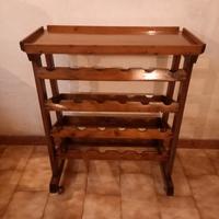 Carrello portabottiglie in legno