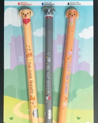 Legami Set 3 Penne Gel  Fur-ever Friends