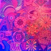 QUADRO DIPINTO A MANO CON COLORI FLUORESCENTI