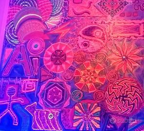 QUADRO DIPINTO A MANO CON COLORI FLUORESCENTI