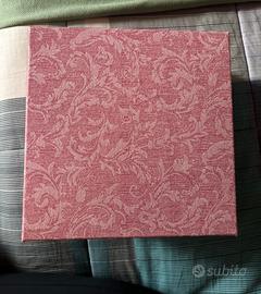 Scatole vuote con coperchio in tessuto rosa