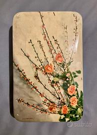 Scatola di latta vintage caramelle Dufour, rose