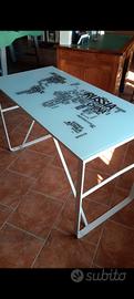 scrivania in vetro 120x60x74