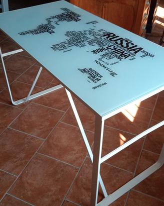 scrivania in vetro 120x60x74