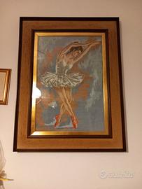 Ballerina - quadro a mezzo punto con cornice