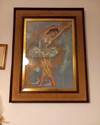 Ballerina - quadro a mezzo punto con cornice