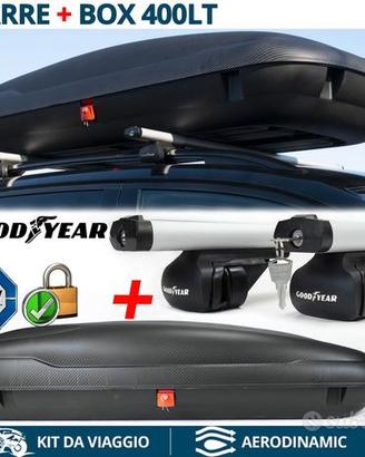 Box Tetto 400LT con BARRE Portatutto per DACIA