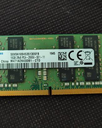 16Gb (1x16Gb) Samsung DDR4 Sodimm 2666Mhz