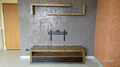 Mobile TV e mensole soggiorno in bamboo