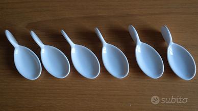 N° 6 cucchiai per finger food Papillon in ceramica