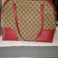 Borsa Gucci Bree in tela GG - pelle rossa