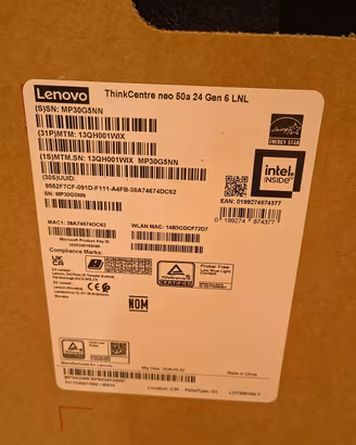 AIO 23,8° LENOVO GEN 6 i5 226V SSD 512GB RAM 16GB