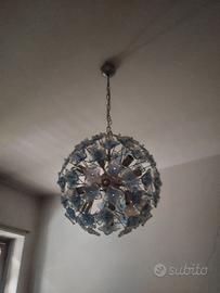 Lampadario vintage anni ’60/’70 a sfera in vetro