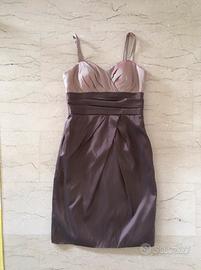 Abito+stola cerimonia marrone,rosa,verde