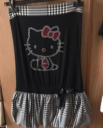 Vestito Hello Kitty nero e quadretti