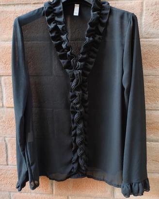 Blusa in voile con rouches mis. M usata una sola v