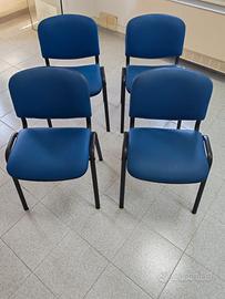 Sedie per uffici in ecopelle blu