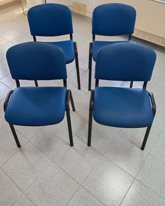 Sedie per uffici in ecopelle blu