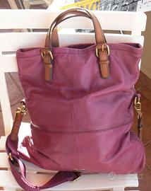 Fossil borsa in pelle Explorer Fold Over