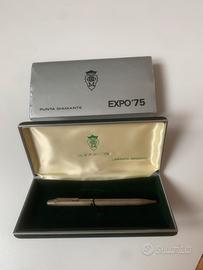 Penna laminata argento EXPO 75 con timbro