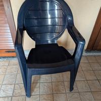 Coppia di sedie in resina colore Blu da giardino