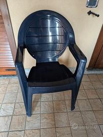 Coppia di sedie in resina colore Blu da giardino