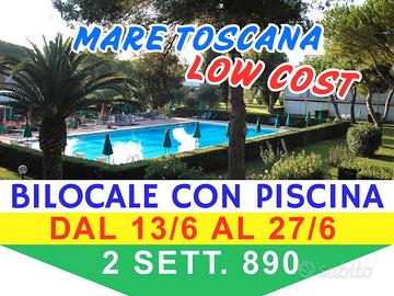 Marina di Bibbona Bilocale piscina dal 13/6 a 27/6