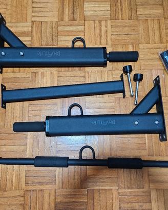 Sbarra per trazioni a muro + Manubri regolabili