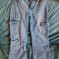 jeans lunghi cargo da ragazza