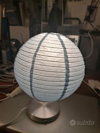 lampada azzurra in carta di riso