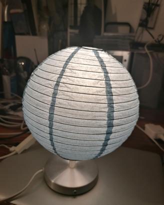 lampada azzurra in carta di riso