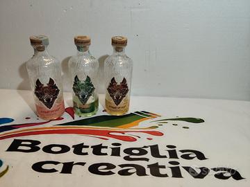 TRI GIN LONE WOLF DIVERSE BOTTIGLIE VUOTE 