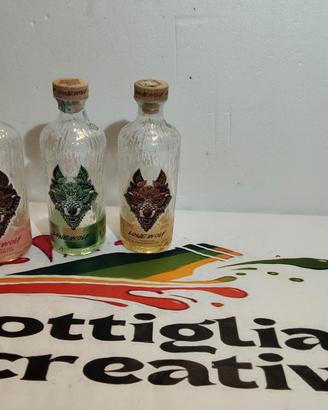 TRI GIN LONE WOLF DIVERSE BOTTIGLIE VUOTE 