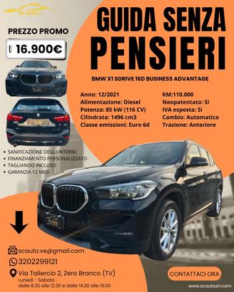 Bmw X1 sDrive16d Advantage PREZZO CON FINANZIAMENT