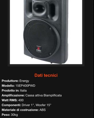 2 Casse amplificate e supporti