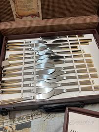 Posate acciaio 18/12 e oro 24Kt