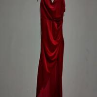 Vestito elegante in velluto con spacco a lato