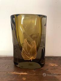 vaso vintage in vetro sommerso di Murano