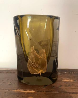 vaso vintage in vetro sommerso di Murano