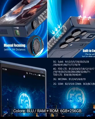 W&O telefono Proiettore 2in1  5g 6/256 GB NUOVO 